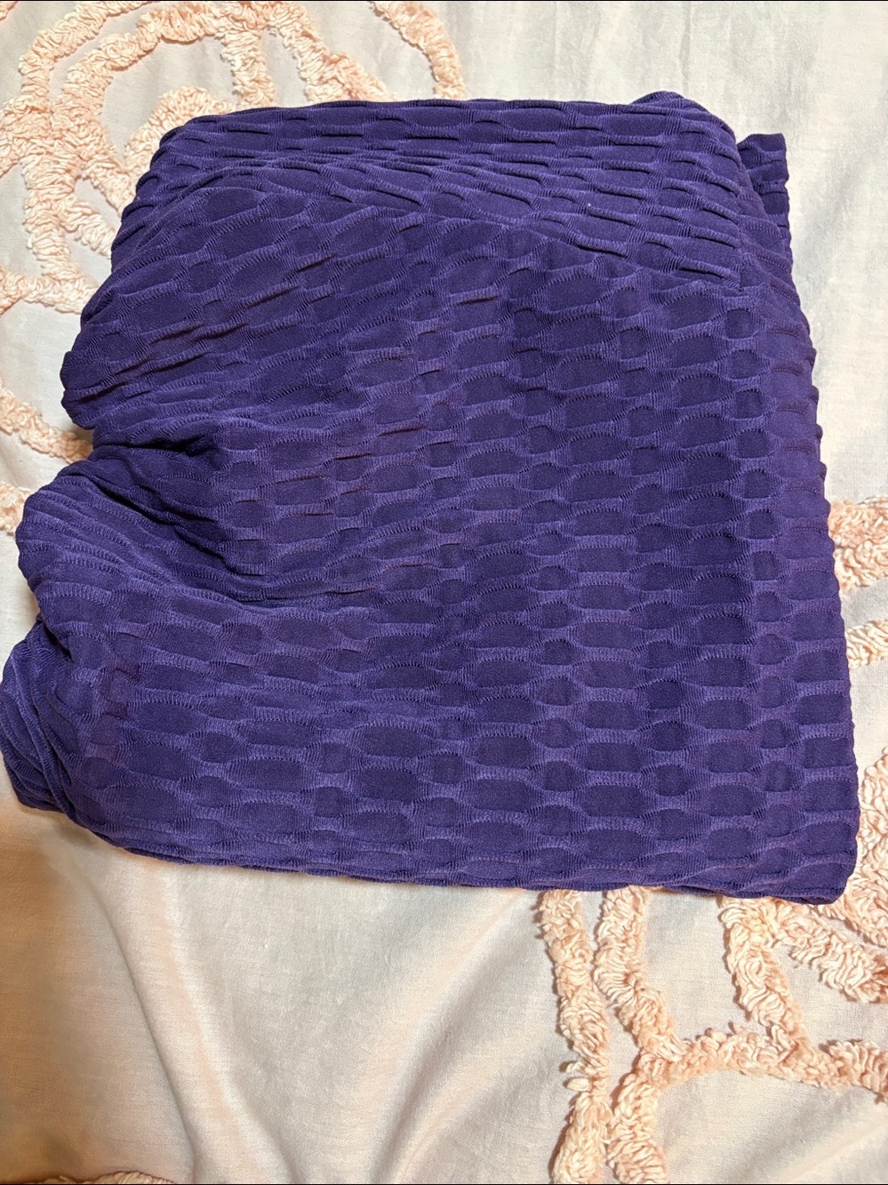 Purple Textured High-Waist Active leggings 3X scrunch butt style - Picture 5 of 5
